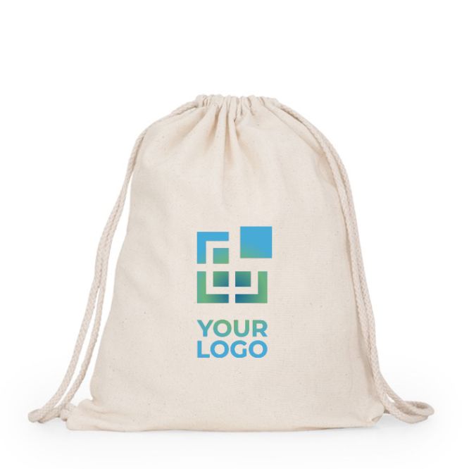 Sac à dos à ficelle en coton naturel avec cordons ajustables