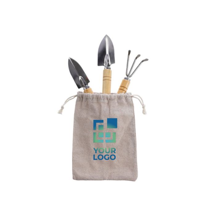 Sac en coton avec set de 3 outils pour le jardin