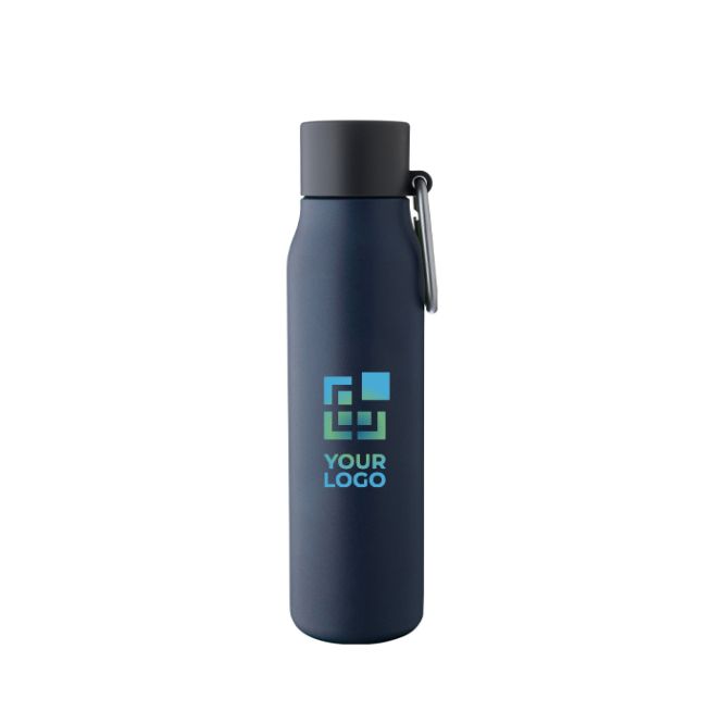 Bouteille isotherme en acier inoxydable recyclé avec mousqueton 600ml