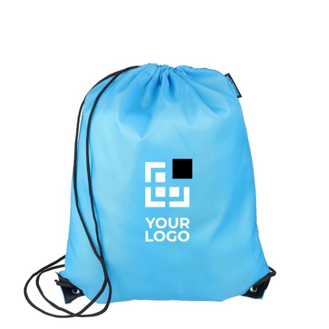 Sac à dos à cordes polyester avec coins et cordes noirs