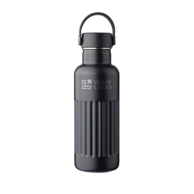 Bouteille en acier inoxydable recyclé avec bouchon à poignée 500ml