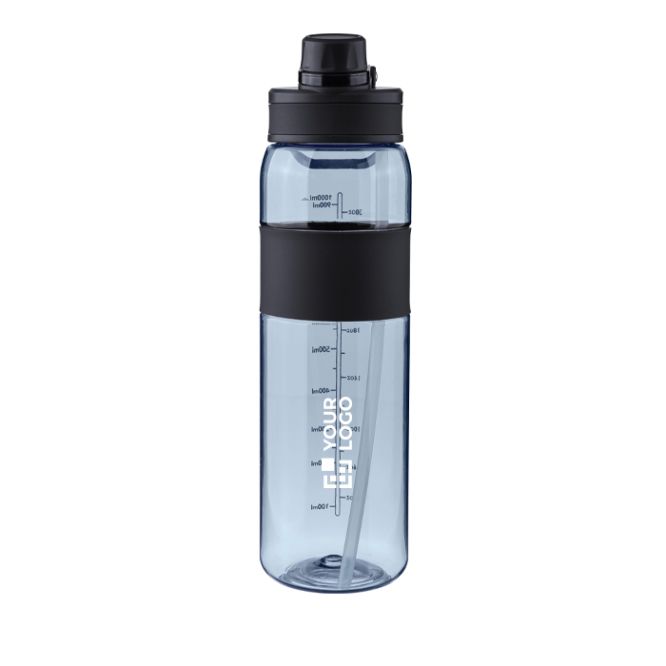 Gourde en plastique avec double option de boire par le bouchon 900ml