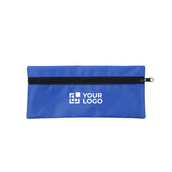 Trousse scolaire rectangulaire en polyester avec fermeture noire
