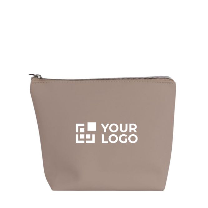 Trousse de toilette en cuir synthétique avec tirette assortie