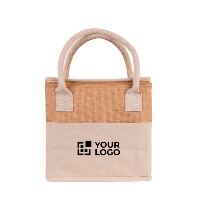 Sac isotherme en jute avec poignées renforcées en coton