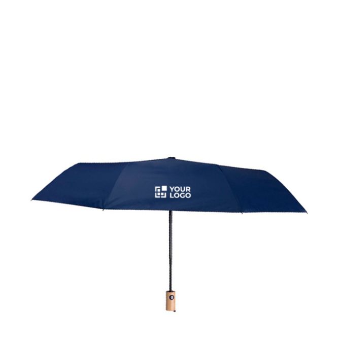 Parapluie coupe-vent en RPET avec poignée en bambou Ø97