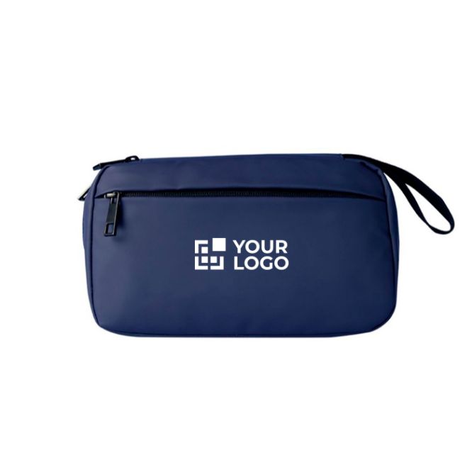 Trousse de toilette en similicuir doux avec double fermeture éclair