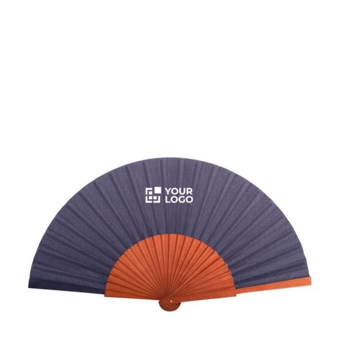 Eventail élégant en bois foncé et tissu en polyester