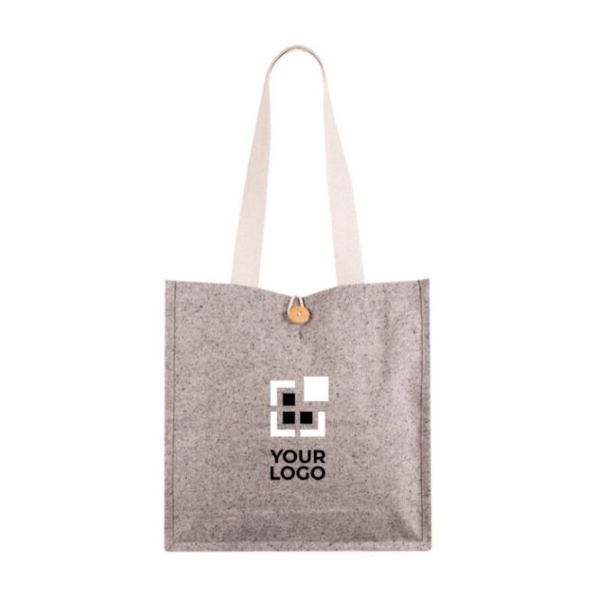 Sac en coton à l'aspect chiné avec bouton de fermeture