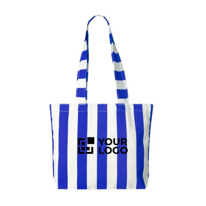 Sac de plage en coton recyclé avec design rayé
