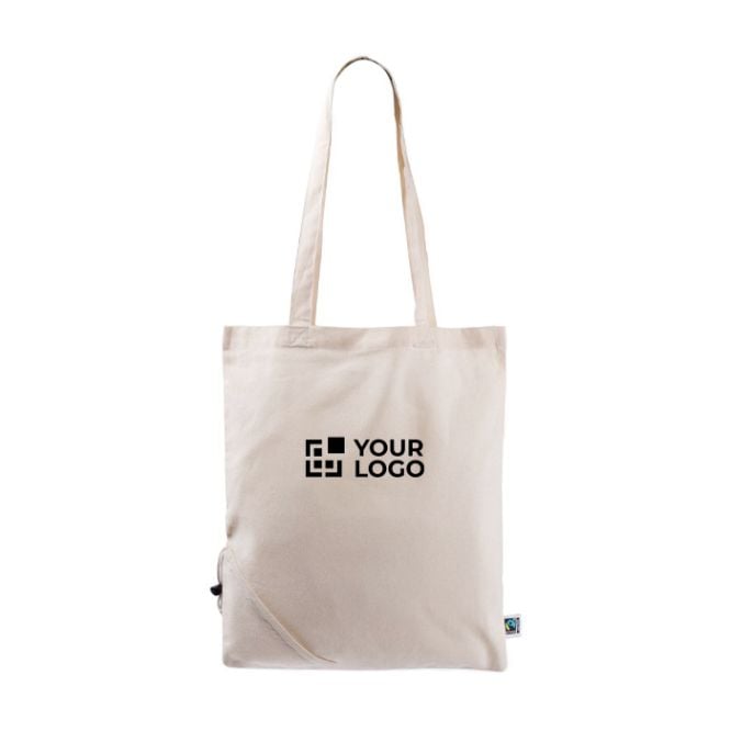 Sac pliable en coton Fairtrade à personnaliser 120 g/m2