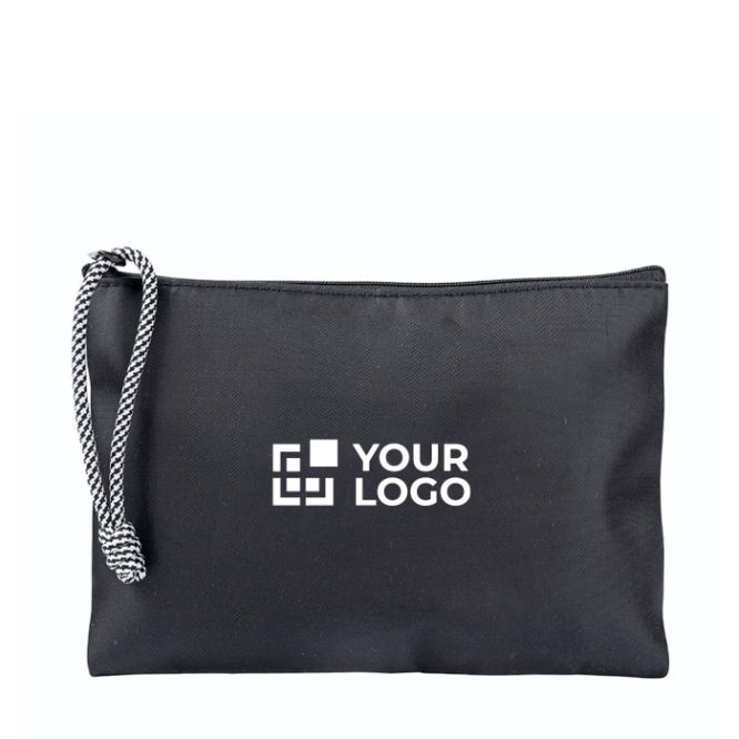 Trousse en nylon avec cordon bicolore sur la fermeture 240 g/m2