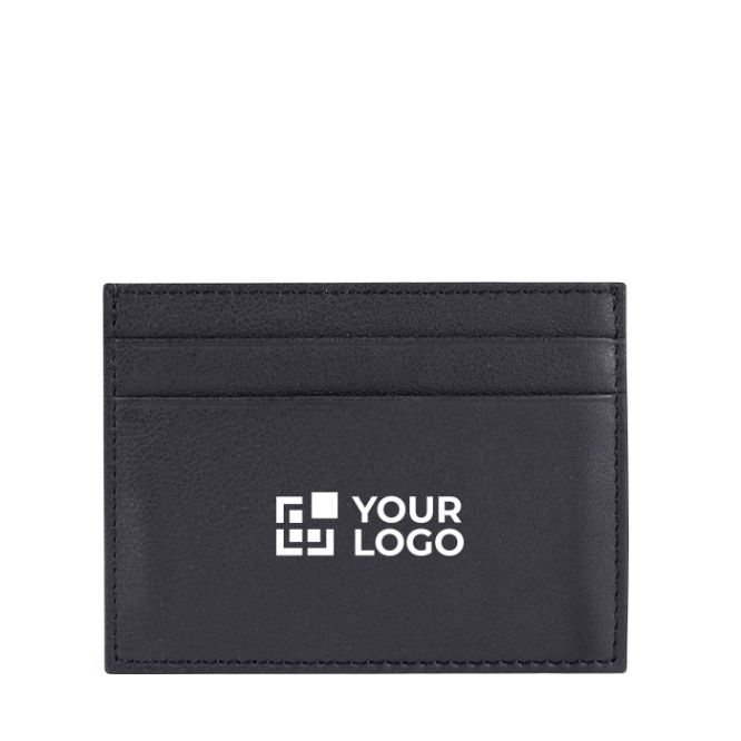 Porte-cartes en cuir noir dans boîte de présentation élégante
