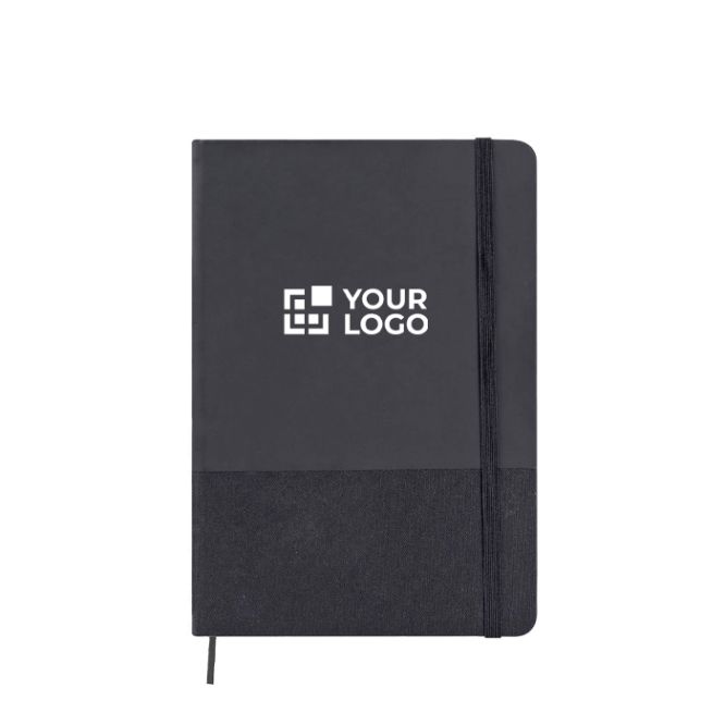 Carnet A5 en similicuir et RPET, avec des pages couleur crème lignées