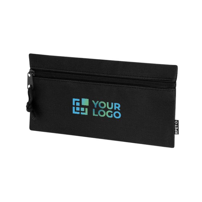 Trousse rectangulaire en RPET avec fermeture éclair assortie