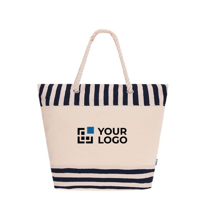 Sac en RPET avec intérieur en aluminium et motifs rayés