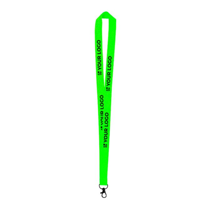 Lanyard en polyester aux couleurs fluo avec crochet pivotant