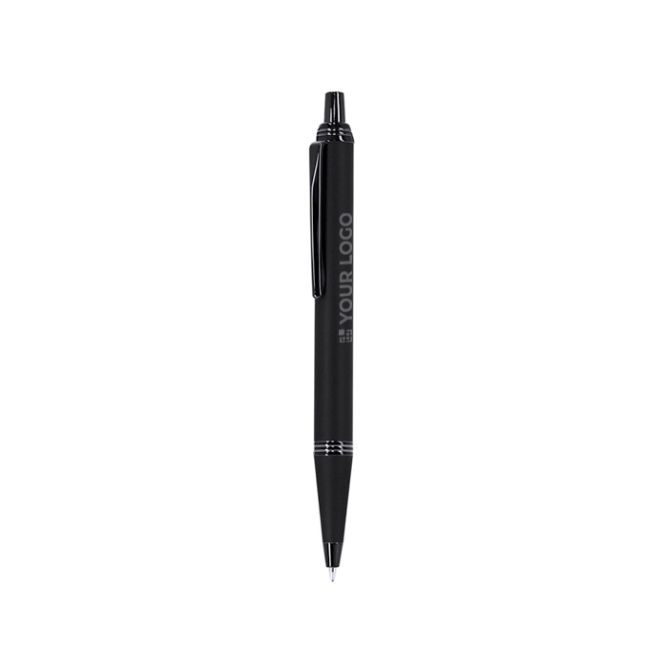 Stylo à bille en aluminium avec finition gomme, encre bleue