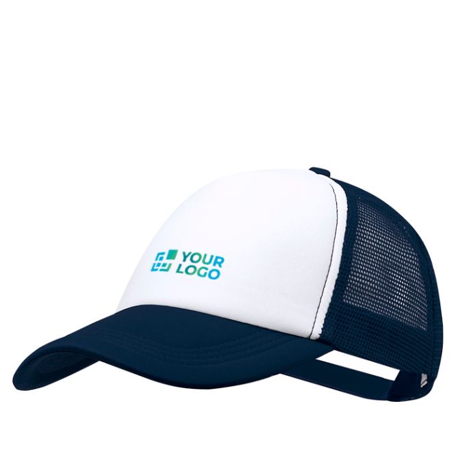 Casquette trucker en polyester 5 panneaux avec fermeture ajustable