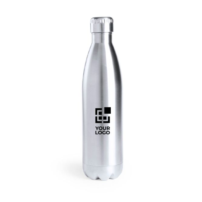 Gourde isotherme en inox recyclé finition brillante argentée 850ml