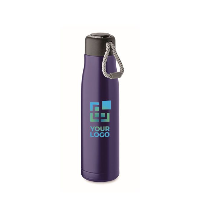 Bouteille anti-fuite en acier inoxydable avec anse en corde 500ml