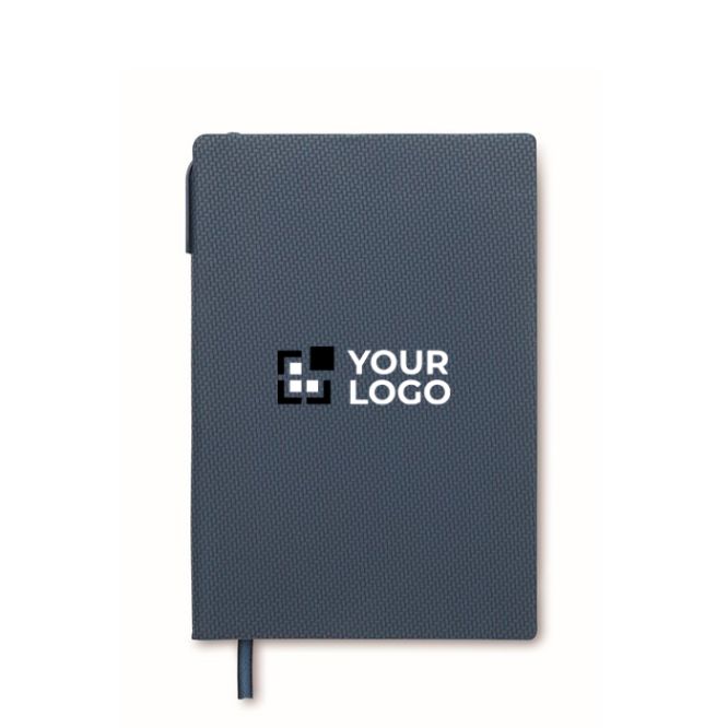 Carnet à couverture rigide avec stylo à l'intérieur, pages lignées A5