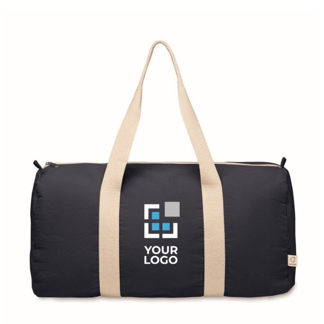 Sac de voyage avec compartiment latéral et détails en coloris naturel