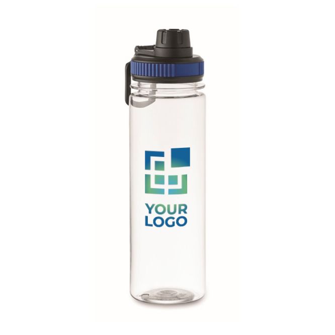 Bouteille transparente RPET avec couvercle et anse de transport 750 ml