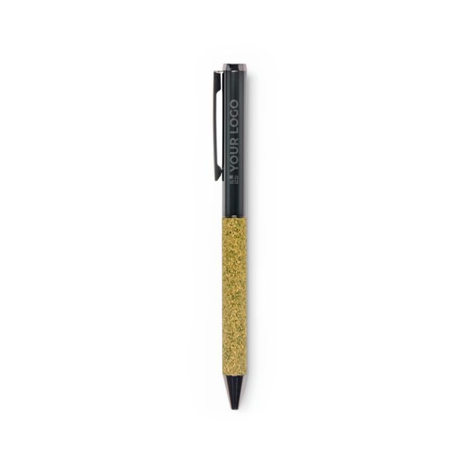 Stylo à bille rotatif fabriqué en matériaux recyclés, encre bleue