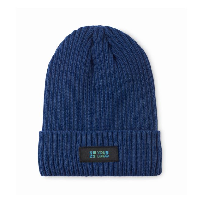 Bonnet unisexe en tricot plusieurs couleurs avec patch personnalisable
