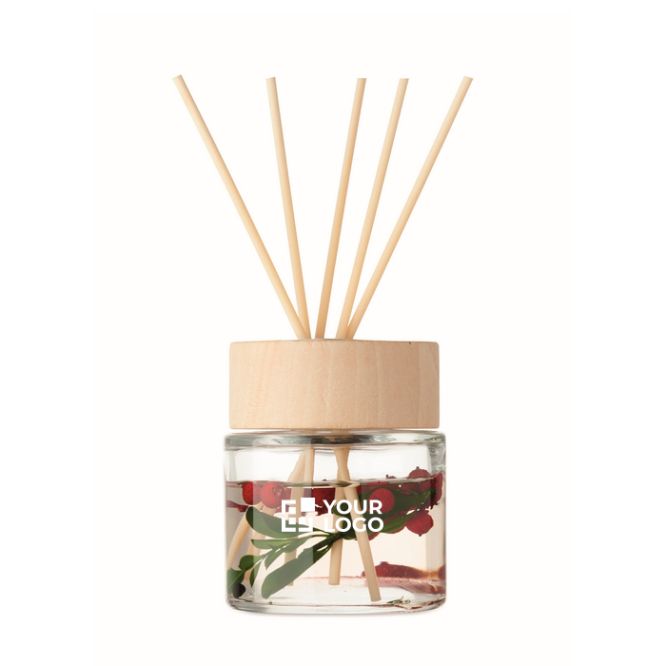 Diffuseur avec 6 bâtonnets parfumés à la vanille et décor floral