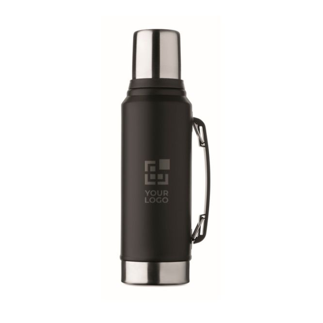 Thermos en inox recyclé avec un verre et poignée latérale 1L