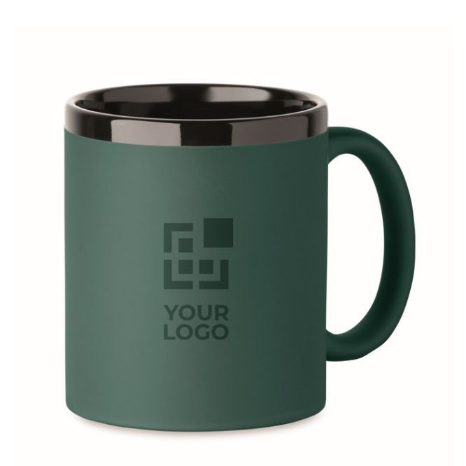Tasse en céramique avec revêtement coloré doux au toucher, 300 ml