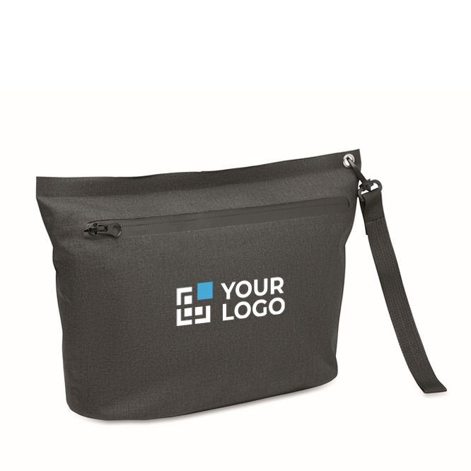 Pochette RPET étanche pour documents avec une dragonne