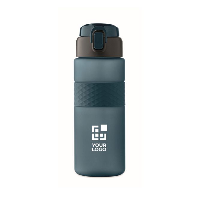 Bouteille RPET avec bouchon rabattable et paille incluse 500ml