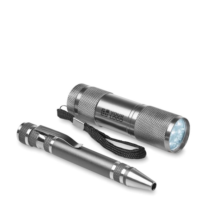 Ensemble cadeau avec lampe de poche et stylo