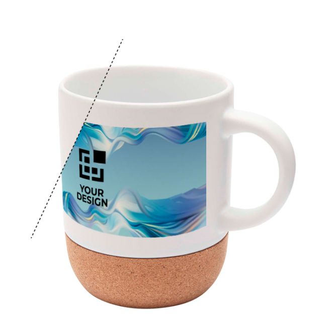 Mug en céramique à sublimation avec base en liège 300 ml