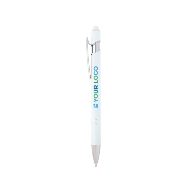 Stylo en aluminium recyclé avec finition argentée, encre noire