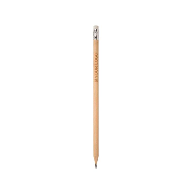 Crayon en bois de peuplier avec gomme et mine en graphite