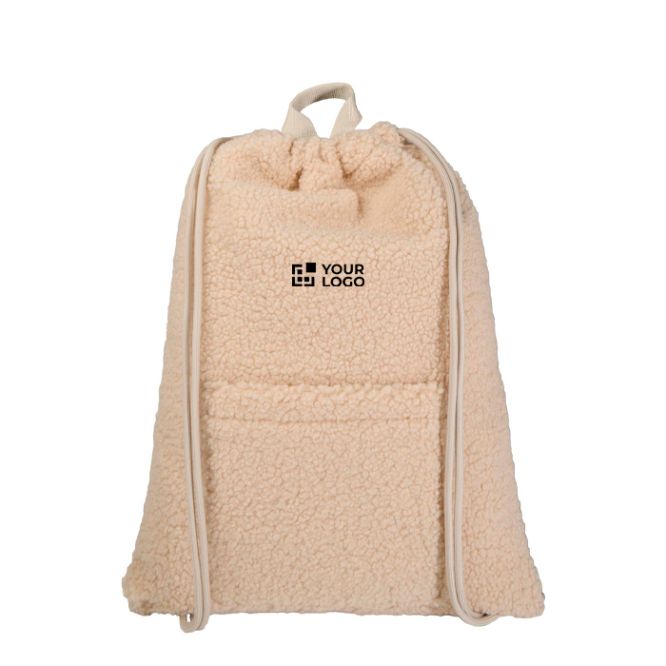 Sac à dos à cordons en sherpa recyclé avec poche frontale 9 L