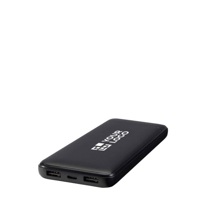 Powerbank en plastique recyclé avec 2 câbles intégrés 10 000 mAh