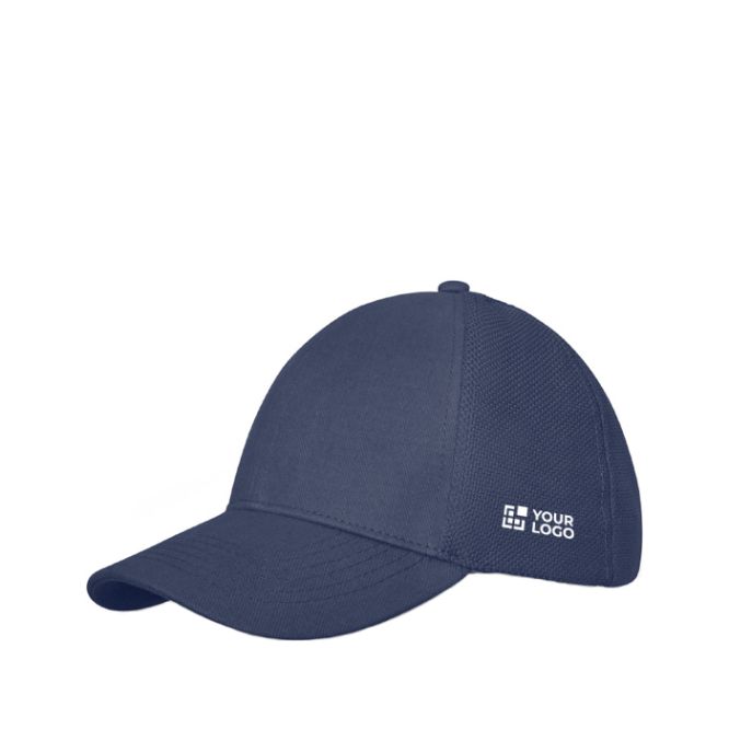 Casquette avec 6 panneaux pour la publicité vue avec zone d'impression