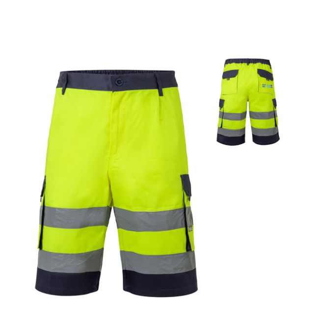 Bermuda de travail couleurs vives élément réfléchissant 210 g/m² 