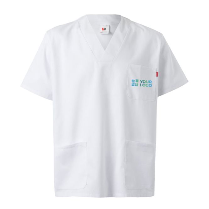 Tunique en sergé à manches courtes polyester et coton 190 g/m² 