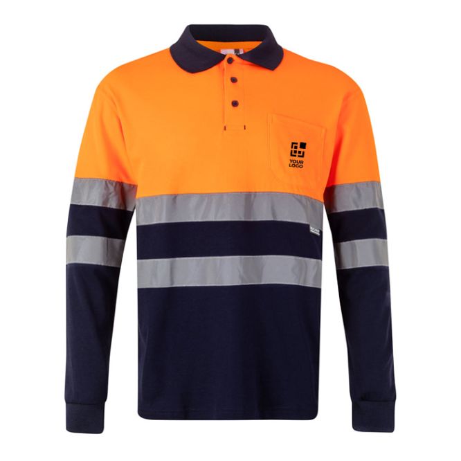 Polo de travail manches longues haute visibilité 150 g/m² 
