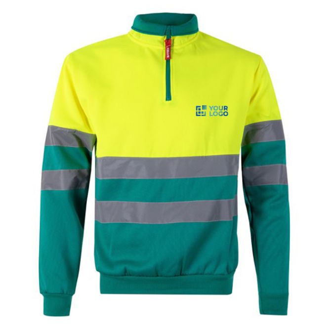 Pull polaire bicolore de travail en polyester 300 g/m² 