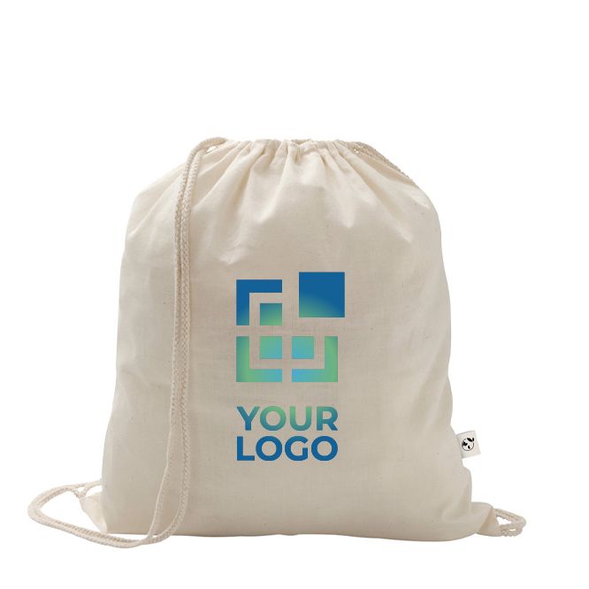 Sac à cordon en coton recyclé et polyester 150 g/m²
