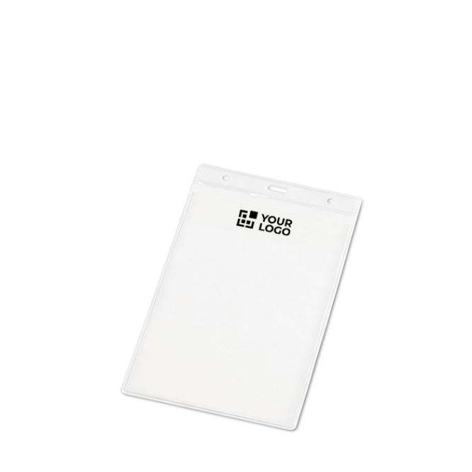 Identifiant vertical en plastique avec trous pour mousqueton 11x17 cm
