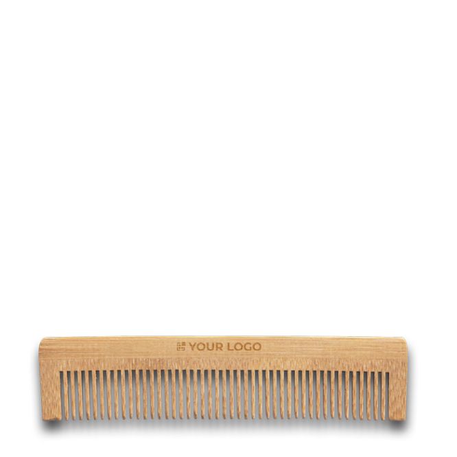 Peigne en bambou naturel avec étui en papier kraft recyclé inclus