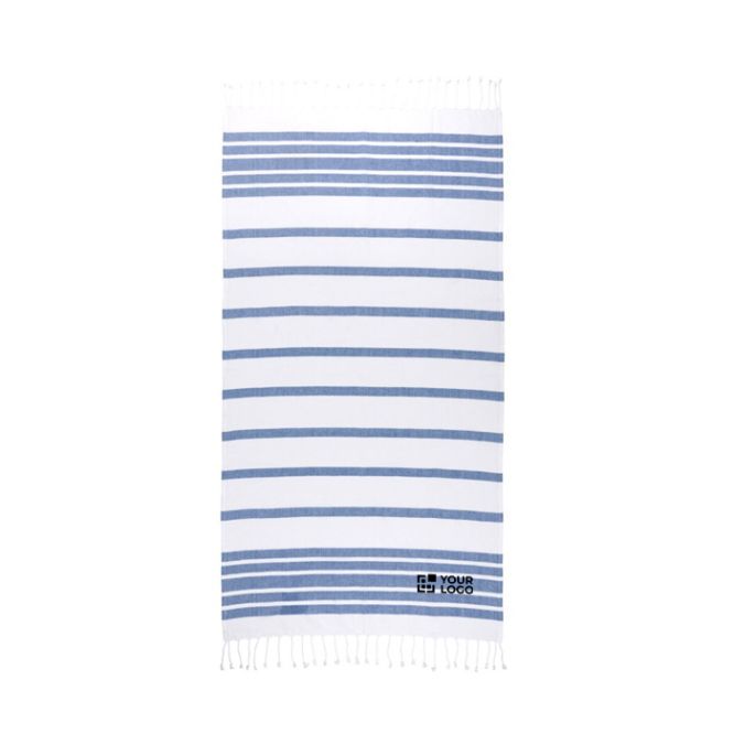 Serviette de plage en coton et polyester à rayures 180 g/m²